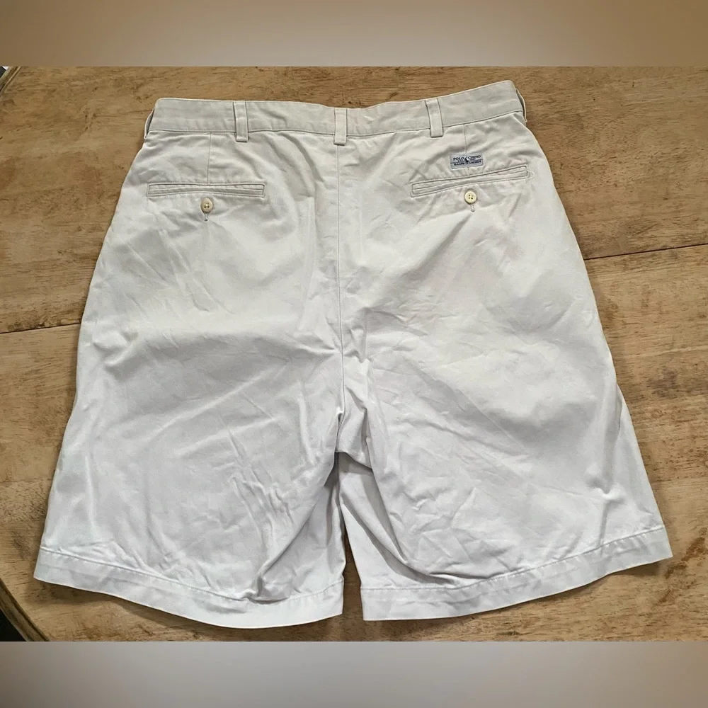 Polo‎ Ralph Lauren Men’s Sz 34 Lt Khaki Pleated Chino Shorts